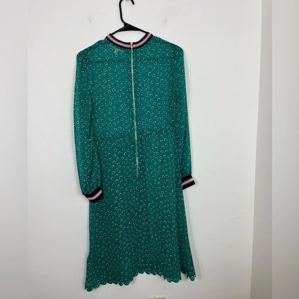 Ted Baker Sibella Green Floral Sheer Dress Sz 0 - Picture 12 of 14